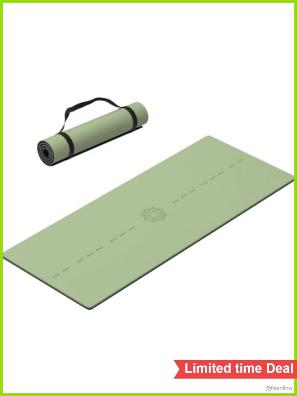 TPE Yoga Mat 72x24 8mm Non-Slip Exercise Mat with Carry Strap